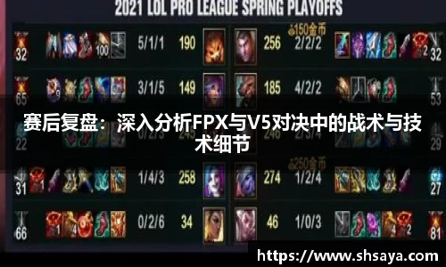 赛后复盘：深入分析FPX与V5对决中的战术与技术细节